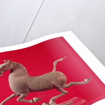 Galloping horse with one Hoof Resting on a Swallow by School Chinese