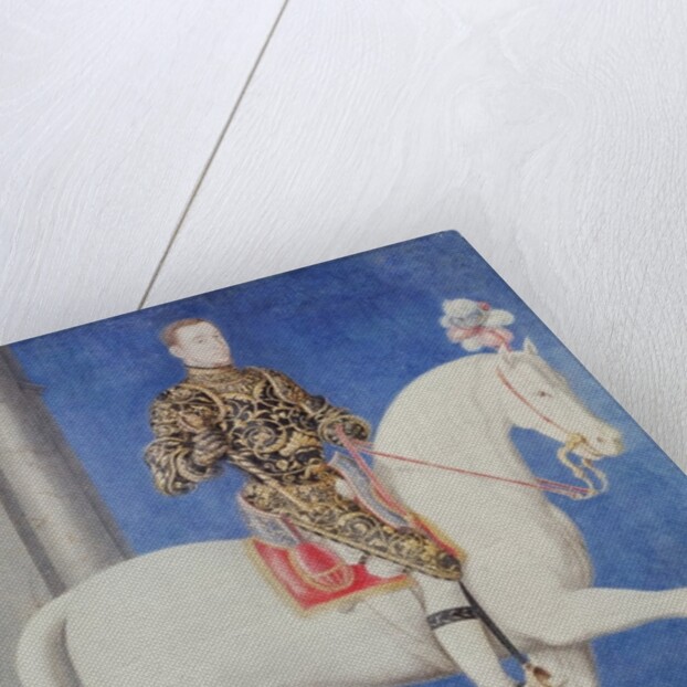 Equestrian Portrait Presumed to be Dauphin Henri II c.1543 by Francois Clouet