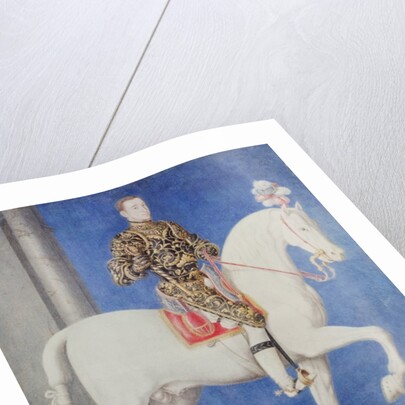 Equestrian Portrait Presumed to be Dauphin Henri II c.1543 by Francois Clouet