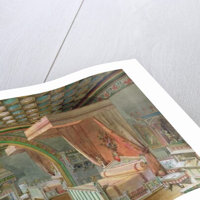 The Pink Room in the Chateau de Roquetaillade, 1868 by Edmond Duthoit