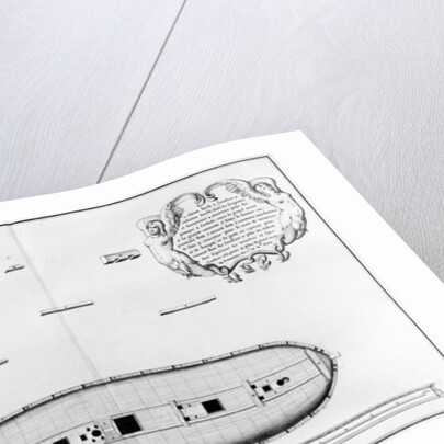 lan of a vessel with a completed first deck by French School