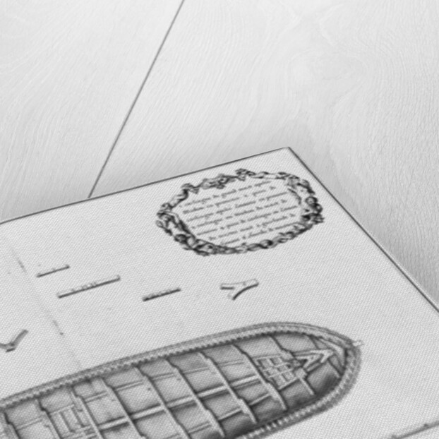 lan of a vessel lined up to the false deck by French School