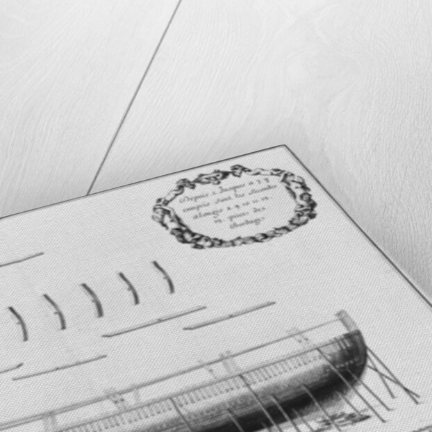 Profile of a partly planked vessel by French School