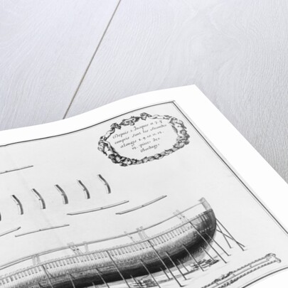 Profile of a partly planked vessel by French School