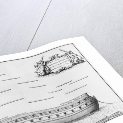 rofile of an entirely planked vessel by French School