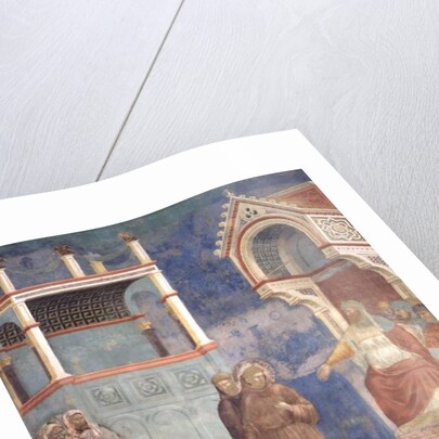 The Trial by Fire, St. Francis offers to walk through fire, to convert the Sultan of Egypt in 1219, 1296-97 by Giotto