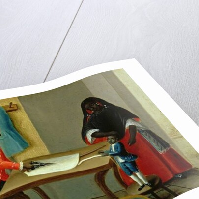 A Lobo Indian, his Half-Breed African Wife and their Child, from a series on mixed race marriages in Mexico by Mexican School