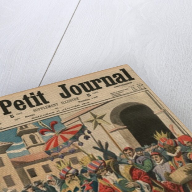 A touching Epiphany custom in Spain, the benefactors of schools and orphanages dressed up as Magi giving toys to poor children by French School