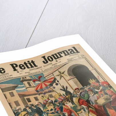 A touching Epiphany custom in Spain, the benefactors of schools and orphanages dressed up as Magi giving toys to poor children by French School