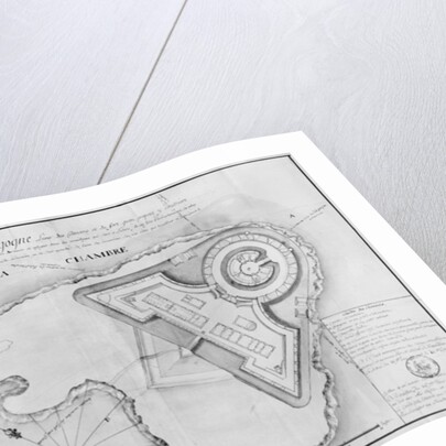Plan of the Ile Cigogne and the project of a fort, Archipel des Glenan, 1745 by French School