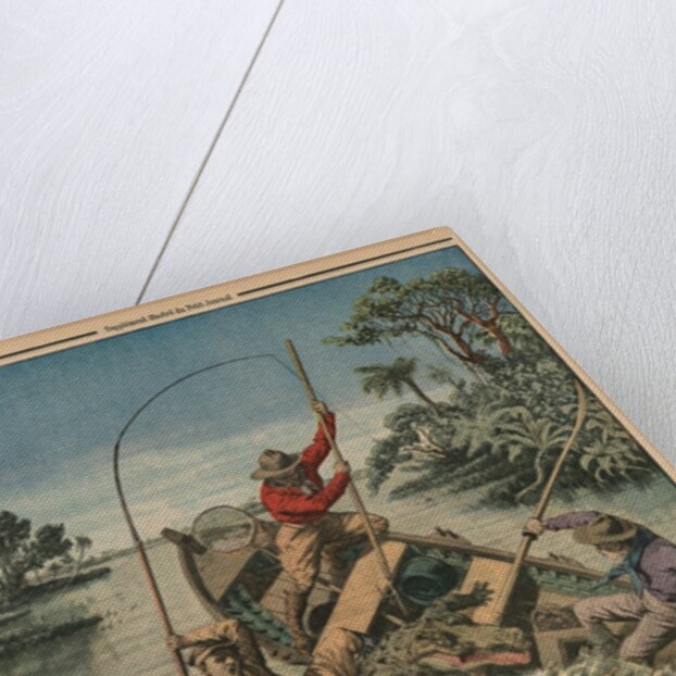 A fisherman astride a crocodile by French School