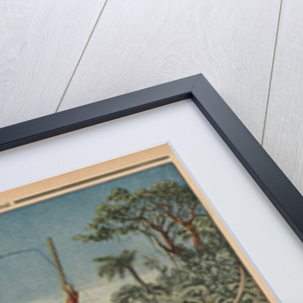 A fisherman astride a crocodile by French School