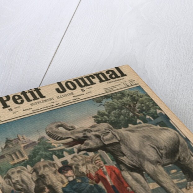 Leisure time of a sovereign, Tzar Ferdinand I of Bulgaria taming elephants by French School