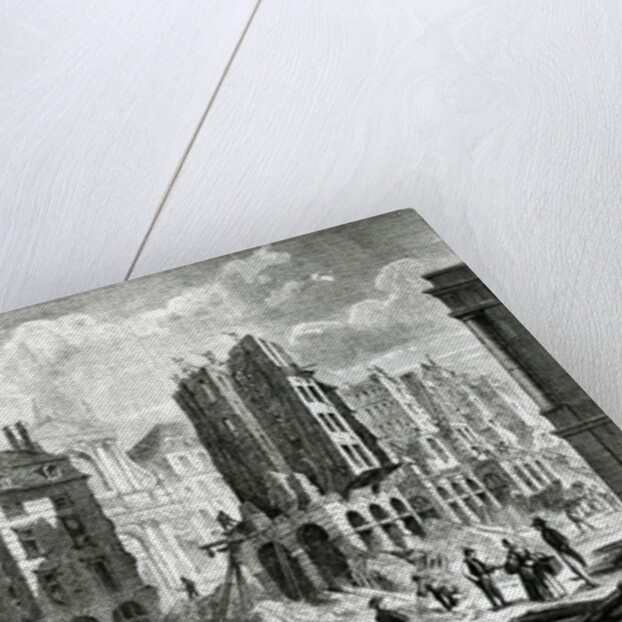 Construction of the Boulevard de Sebastopol, in the Second Empire. View of the demolition of the Rue de la Barillerie in 1859, pub. by Henry Duff Linton by Felix Thorigny