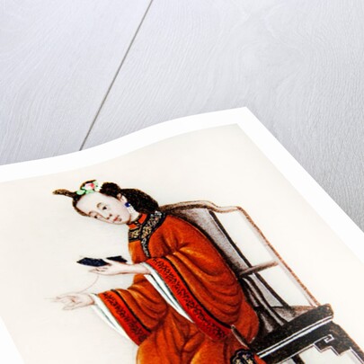 A Chinese Woman darning, Qianlong Period by School Chinese