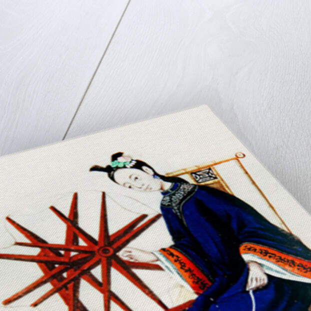 A Chinese Woman spinning, Qianlong Period by School Chinese