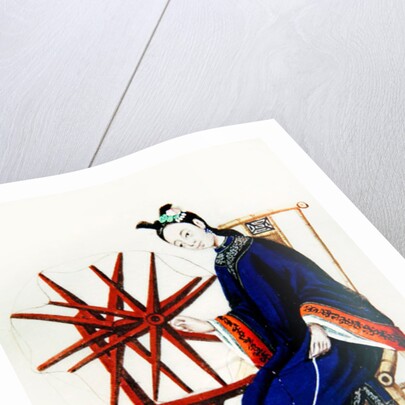 A Chinese Woman spinning, Qianlong Period by School Chinese