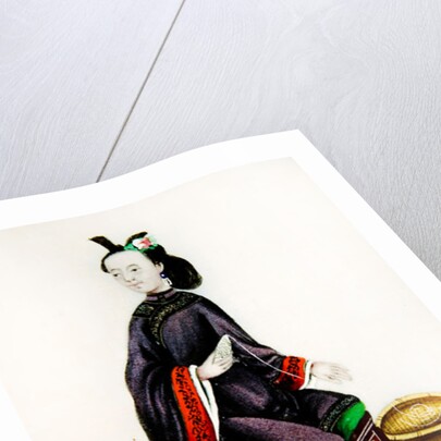 A Chinese Woman making a bobbin, Qianlong Period by School Chinese