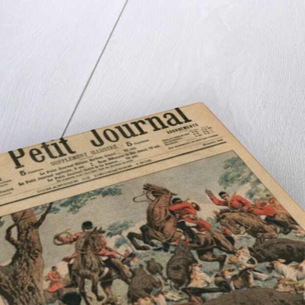 Tragic boar hunt, the horse of Carlos I, King of Portugal, is killed under him by French School