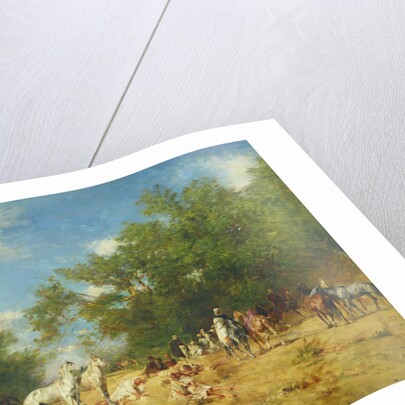 Arab Horsemen Resting in the Forest, 1868 by Eugene Fromentin