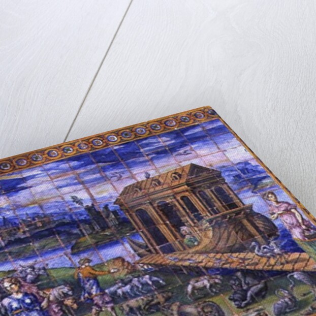 Tile depicting the Story of Noah: Embarking in the Ark by Masseot Abaquesne