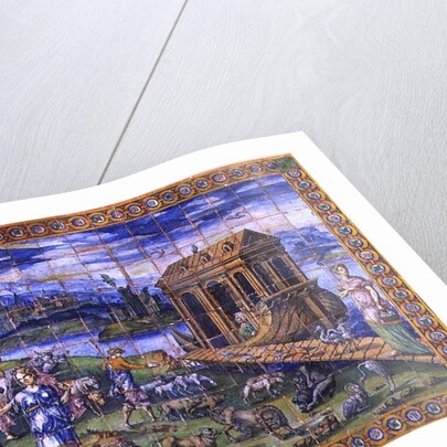 Tile depicting the Story of Noah: Embarking in the Ark by Masseot Abaquesne