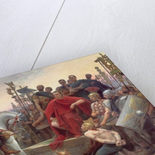 Vercingetorix throws his weapons at the feet of Julius Caesar, 1899 by Lionel Noel Royer