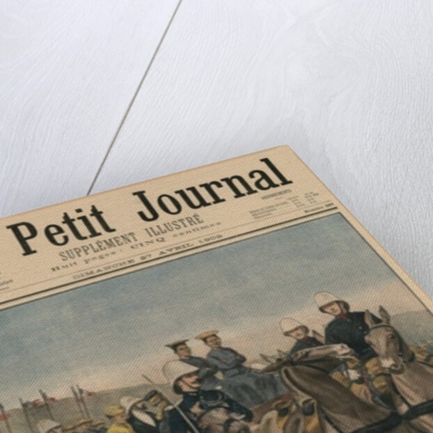 Military review by Paul Doumer, Governor General of French Indochina, and Emperor of Annam, Thanh Thai, in Hanoi by French School