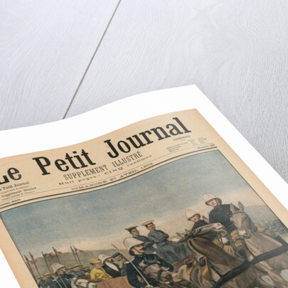 Military review by Paul Doumer, Governor General of French Indochina, and Emperor of Annam, Thanh Thai, in Hanoi by French School