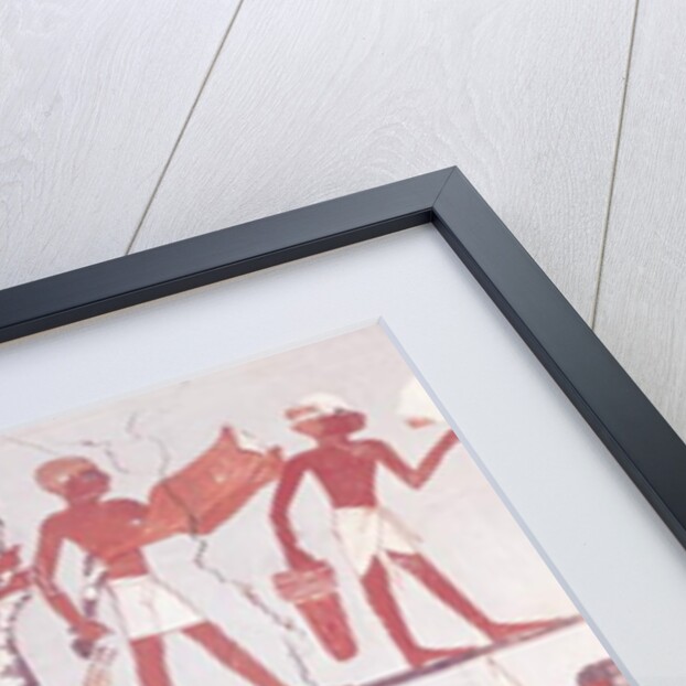 Scene of butchers and servants bringing offerings by Egyptian 18th Dynasty