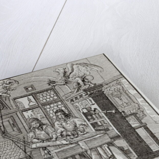 Interior of a printing works in Nuremberg, 17th century by School German