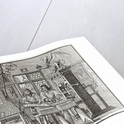 Interior of a printing works in Nuremberg, 17th century by School German