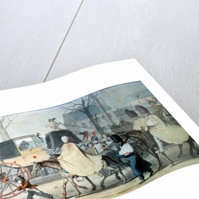 Wounded French Soldiers Entering Paris on the Boulevard Saint-Martin after the Battle of Montmirail, 17th February 1814 by Etienne Jean Delecluze