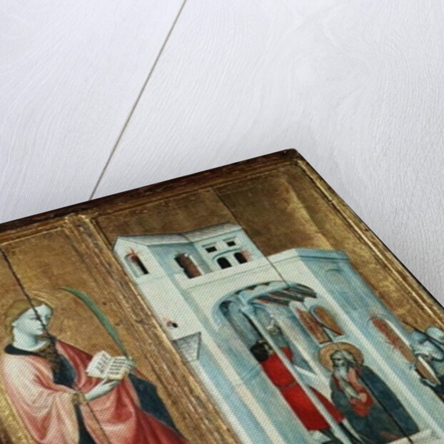 A Holy Martyr and St. Andrew's Disciple Extinguishing the Fire, left hand panel of the Thouzon altarpiece, School of Provence by French School