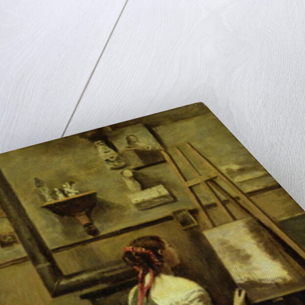 The Studio of Corot, or Young woman seated before an Easel, 1868-70 by Jean Baptiste Camille Corot