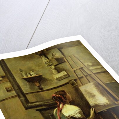 The Studio of Corot, or Young woman seated before an Easel, 1868-70 by Jean Baptiste Camille Corot