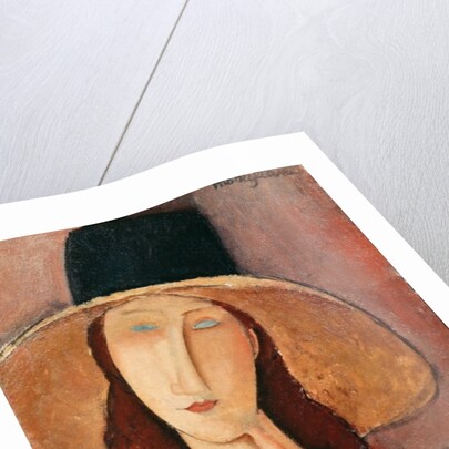 Portrait of Jeanne Hebuterne in a large hat, c.1918-19 by Amedeo Modigliani
