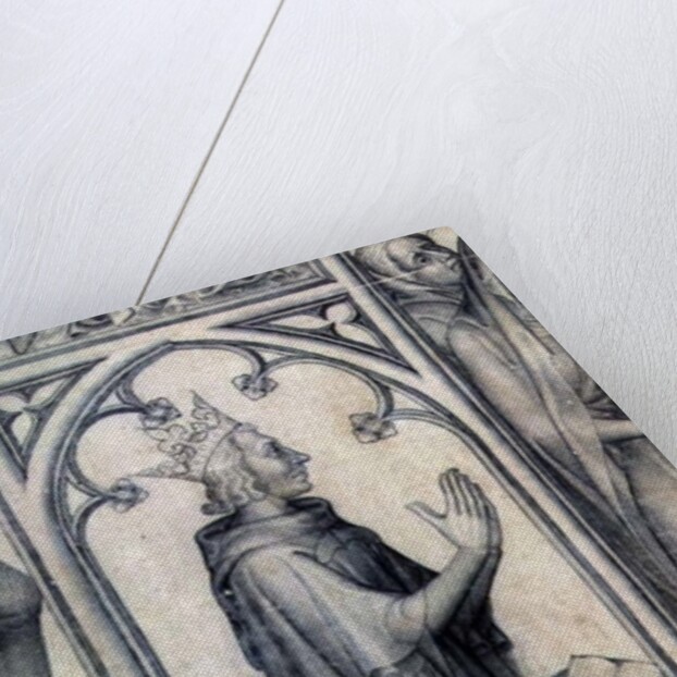 The Parement of Narbonne, detail of Charles V praying, c.1375 by French School