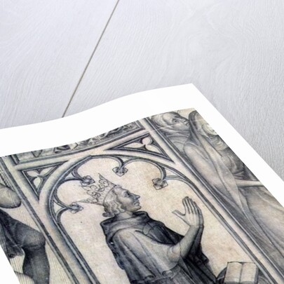 The Parement of Narbonne, detail of Charles V praying, c.1375 by French School