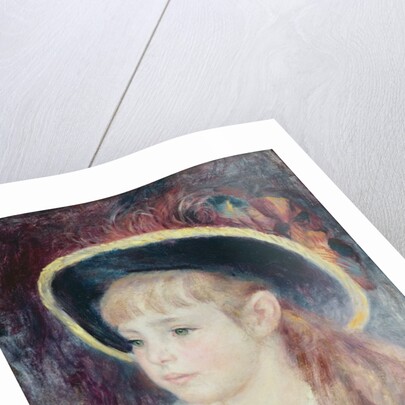 Young girl with a blue hat: portrait of Jeanne Henriot, 1881 by Pierre Auguste Renoir