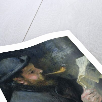 Claude Monet reading a newspaper, 1872 by Pierre Auguste Renoir