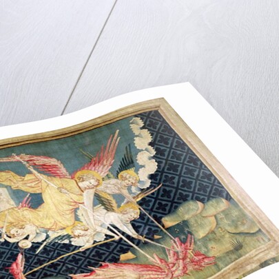 St. Michael and his angels fighting the dragon, no.36 from 'The Apocalypse of Angers', 1373-87 by Nicolas Bataille