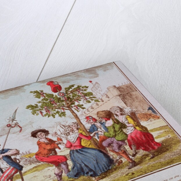 Patriotic Refrains: French Revolutionaries dancing the Carmagnole around the Tree of Liberty, c.1792 by French School