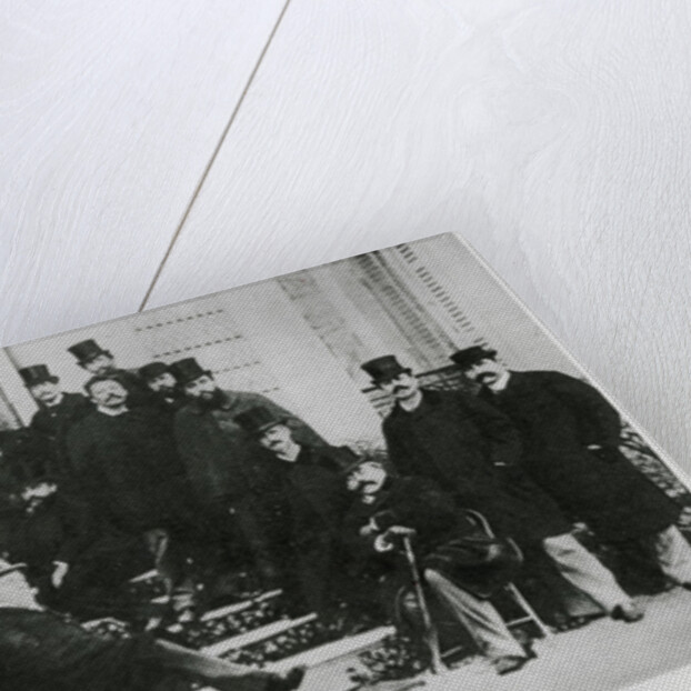 Group in the garden of Edmond Huot de Goncourt, c.1890 by French Photographer