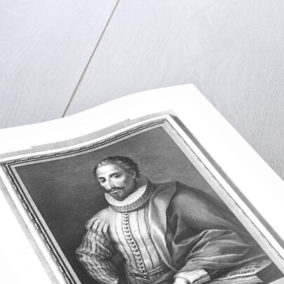 Portrait of Miguel de Cervantes Saavedra engraved by Fernando Selma by Gregorio (after) Ferro