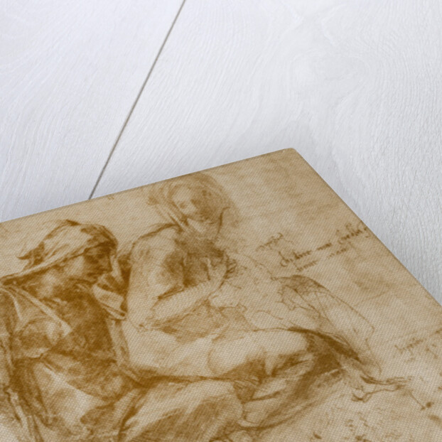 Saint Anne, the Virgin and Child and a study of a nude man by Michelangelo Buonarroti