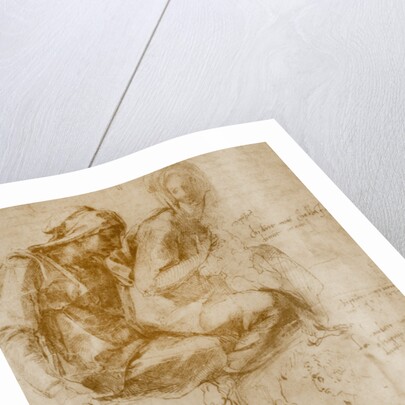 Saint Anne, the Virgin and Child and a study of a nude man by Michelangelo Buonarroti