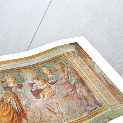 Virgin and Child surrounded by Saint Michael, Saint Catherine, Saint Marguerite and Saint Paul by Benozzo di Lese di Sandro Gozzoli