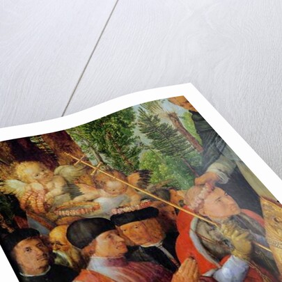 The Festival of the Rose Gardens, detail to the left: praying, 1506 by Albrecht Dürer or Duerer