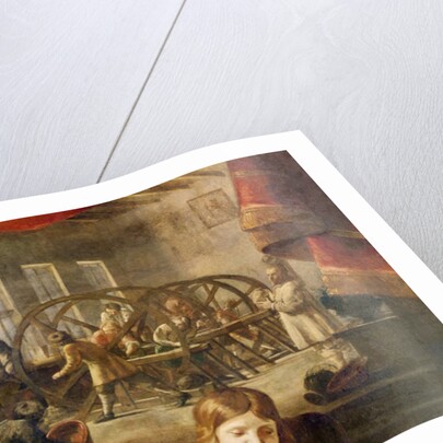 Detail from a portrait of precious stone cutter Dyonis Miseroni and family, showing engraving on glass in his workshop, 1653 by Karel Skreta